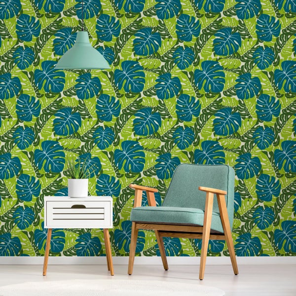 Walls4You Tapete Palmblätter Grün - 53 cm x 10 m - 640159