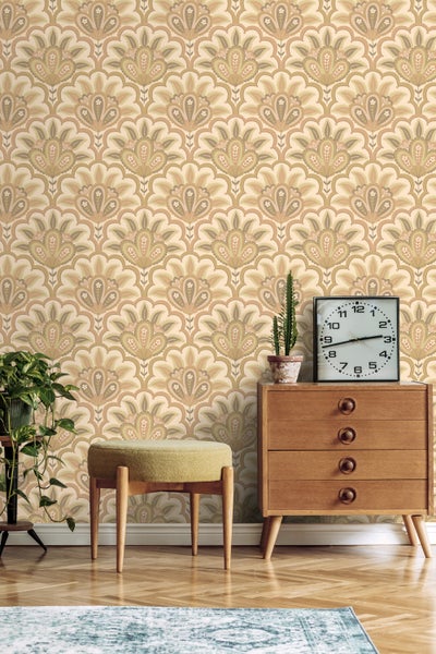 ESTAhome Tapete orientalisches Barockmotiv Sandbeige - 50 x 900 cm - 131035