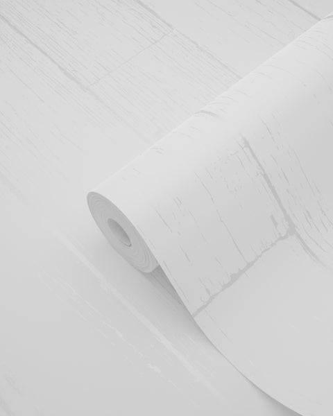 Origin Wallcoverings Tapete Holz-optik Weiß und Silber - 53 cm x 10.05 m - 347541