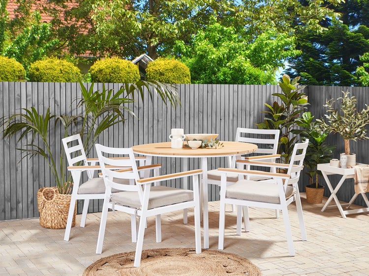 Gartenmöbel Set 4-Sitzer CAVOLI inkl. Kissen Metall Beige
