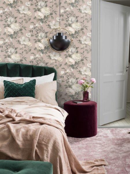 Borastapeter Tapete Blumen Rosa - 53 cm x 10.05 m - 660430