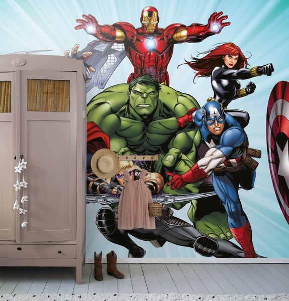 Wandbild mit Avengers-Motiv in einem Kinderzimmer