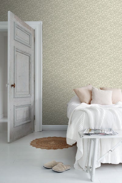 Borastapeter Tapete Blumen Graugrün - 53 cm x 10.05 m - 662679