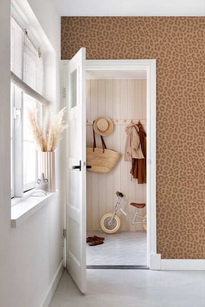 ESTAhome Tapete Leopardenmuster Terrakottabraun - 50 x 900 cm - 139968