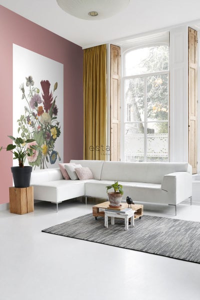 ESTAhome Fototapete Blumenstrauß Grün, Rosa, Gelb und Lila - 1,86 x 2,79 m - 158911