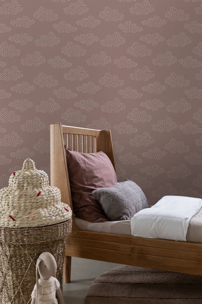 ESTAhome Tapete kleine Wolken Altrosa - 50 x 900 cm - 139979