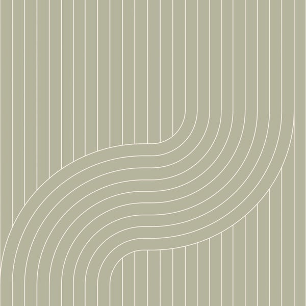 ESTAhome Tapete grafische Linien Salbeigrün - 50 x 900 cm - 139926