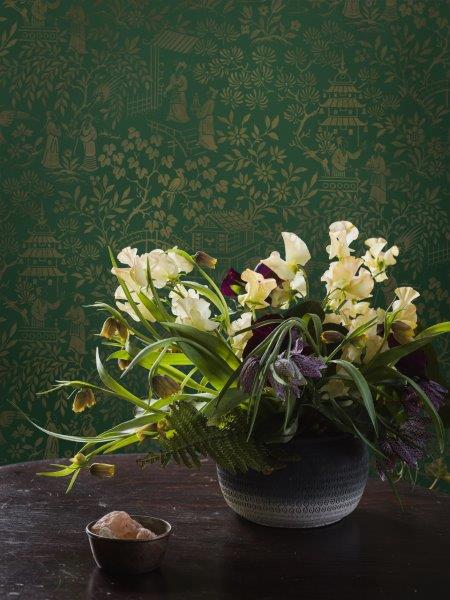 Borastapeter Tapete Blumen Grün - 53 cm x 10.05 m - 660278