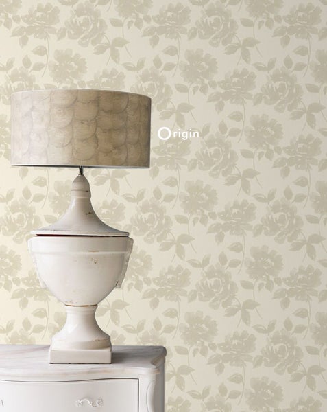 Origin Wallcoverings Tapete Rosen Creme-Beige - 53 cm x 10.05 m - 347031