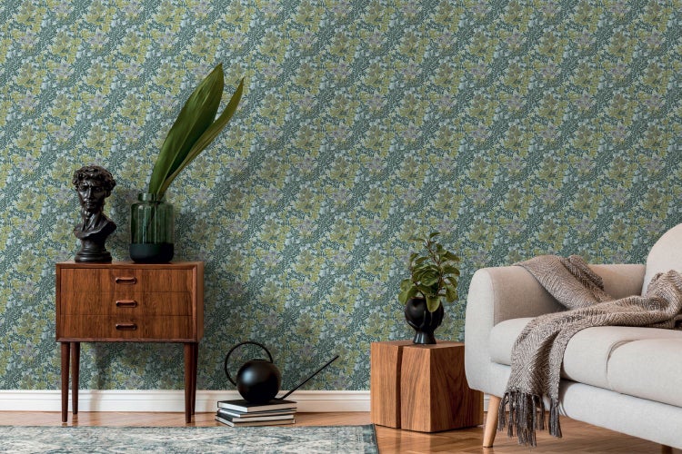 Blumentapete mit floralem Muster