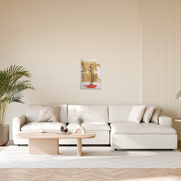 Gemälde mit abstraktem Muster über Sofa