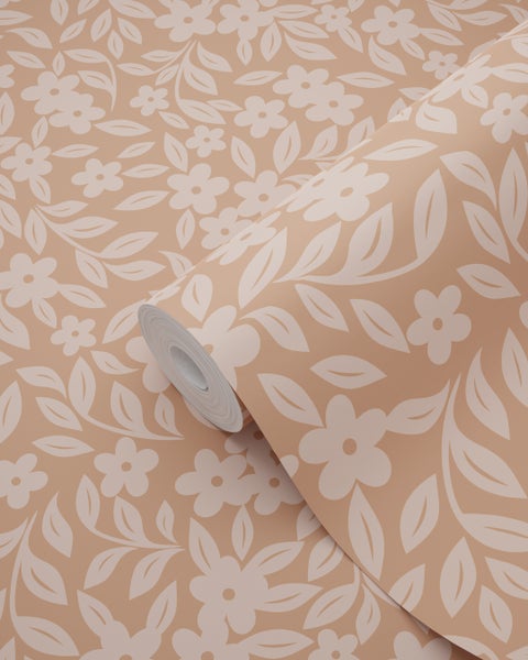ESTAhome Tapete Blumen Terrakottarosa - 50 x 900 cm - 131445