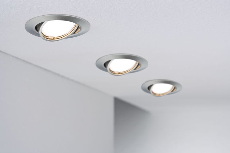 LED Einbauleuchte Base Coin Einzelleuchte schwenkbar rund 90mm 20° Coin 5W 370lm 230V 3000K Eisen gebürstet