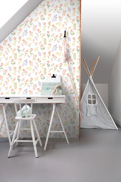 ESTAhome Tapete Blumen Pastell-Farben - 50 x 900 cm - 139976