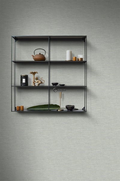 Origin Wallcoverings Tapete Leinen-Optik Blaugrau - 53 cm x 10.05 m - 347639