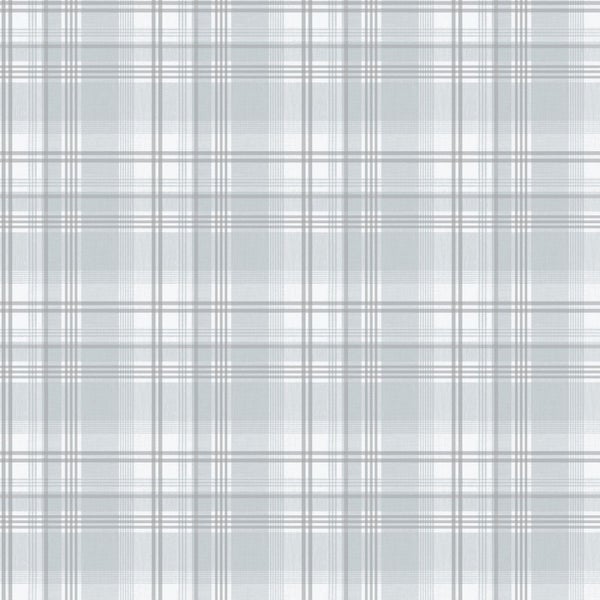 Sanders und Sanders Tapete Karomuster Hellblau und Grau - 53 cm x 10.05 m - 640717