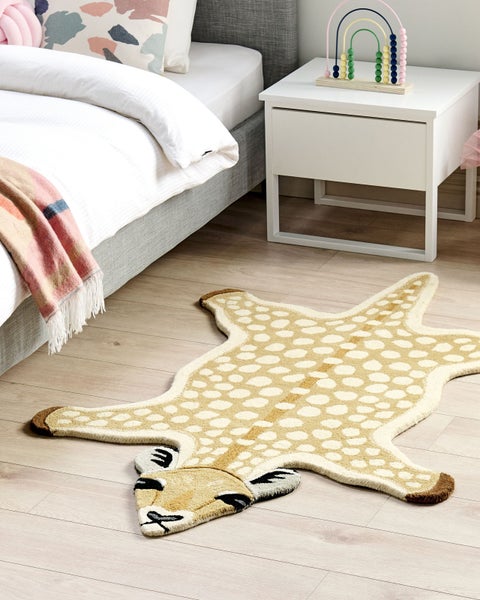 Kinderteppich YONA Beige 100 x 160 cm Wolle