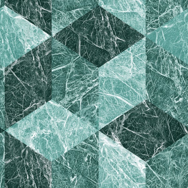 Origin Wallcoverings Tapete 3D Marmor Motiv Smaragdgrün - 53 cm x 10.05 m - 347319