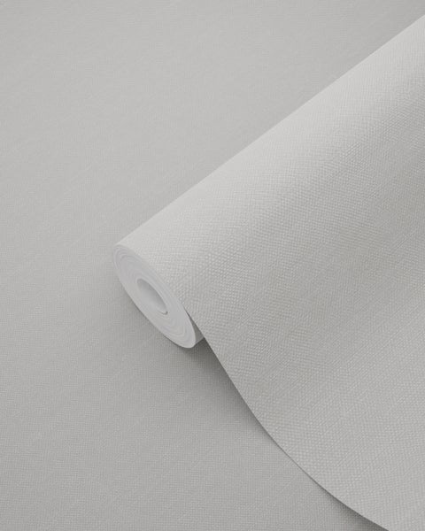 ESTAhome Tapete Leinen-Optik Weiß - 53 cm x 10.05 m - 148690