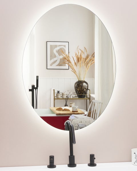 LED-Badezimmer-Spiegel MAZILLE 60 cm 80 cm Silber
