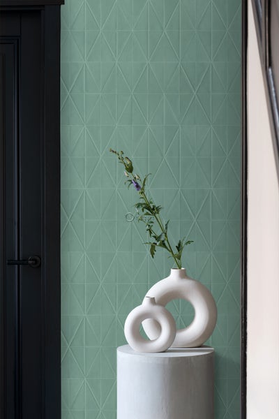 Origin Wallcoverings Tapete Origami-Muster Graugrün - 53 cm x 10.05 m - 347858