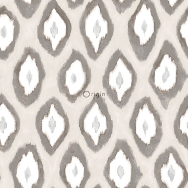 Origin Wallcoverings Tapete Ikat-Motiv Beige - 53 cm x 10.05 m - 346916