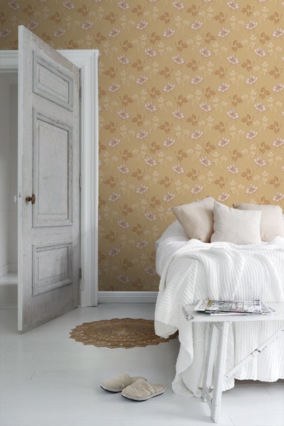 Borastapeter Tapete Blumen Gelb - 53 cm x 10.05 m - 660836