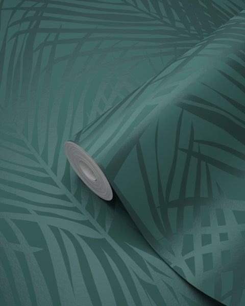 Origin Wallcoverings Tapete Palmenblätter Smaragdgrün - 53 cm x 10.05 m - 347710