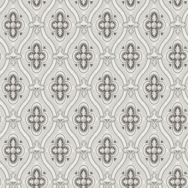Borastapeter Tapete Retro-Ornamente Grau, Braun und Weiß - 53 cm x 10.05 m - 660063