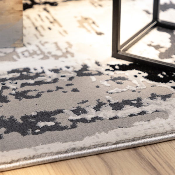 Kurzflor Teppich Inari Grau Modern, Used-Look 80 x 150 cm
