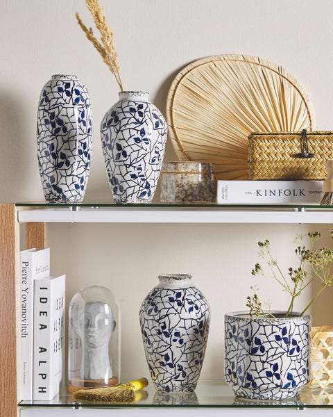 Blumenvase MUTILENE Steinzeug 25 cm Weiß