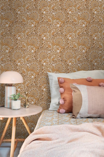 ESTAhome Tapete Blumenmuster Braun - 50 x 900 cm - 131089