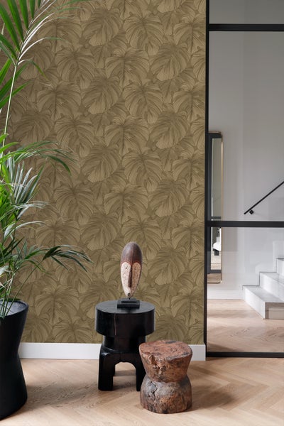 Origin Wallcoverings Tapete 3D Muster Blätter Braun - 50 x 900 cm - 347918