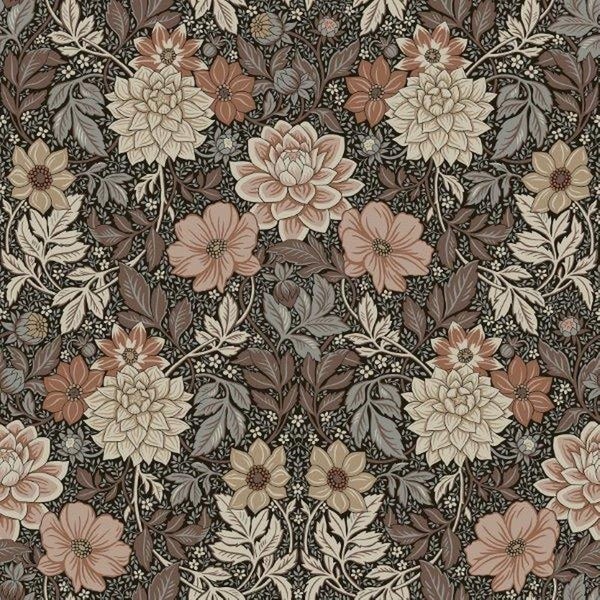 Borastapeter Tapete Blumenmuster im Jugendstil Braun - 53 cm x 10.05 m - 660399