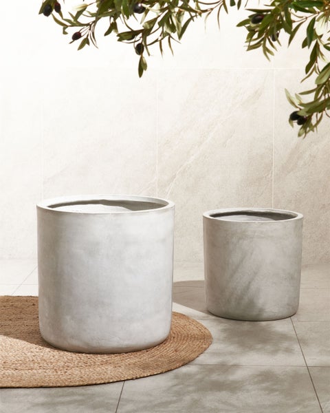 Blumenkübel MESSENE 51 cm Hellgrau