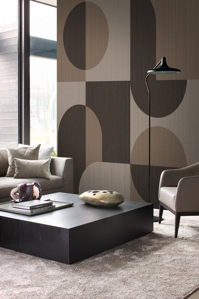 Origin Wallcoverings Fototapete Kreise im Bauhaus-Stil Beigebraun und Braun - 2.5 x 2.79 m - 357325