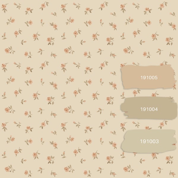 ESTAhome Tapete Blumenmuster Beige - 53 cm x 10.05 m - 139834