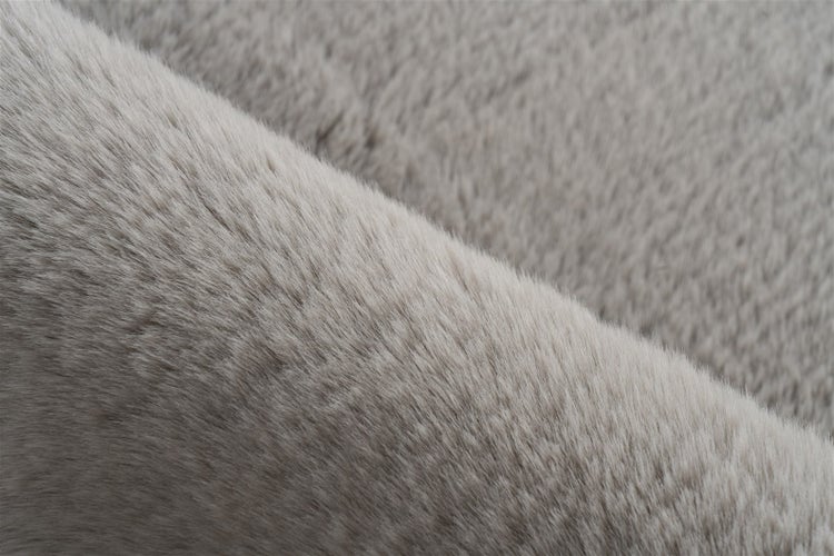 Hochflor Teppich Atieno Hellgrau Uni 40 x 60 cm