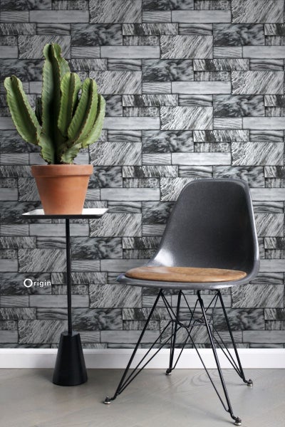 Origin Wallcoverings Tapete Marmor-Optik Schwarz und Weiß - 53 cm x 10.05 m - 337253