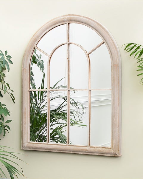Wandspiegel EMBRY 69 cm 88 cm Metall Beige