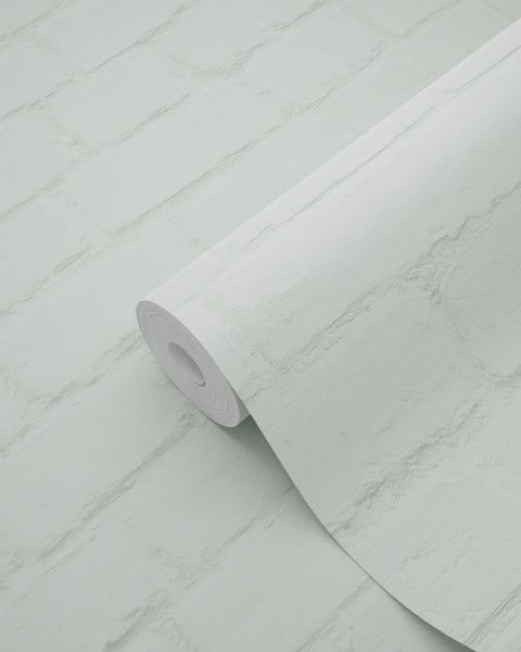 ESTAhome Tapete Backstein-Optik Mintgrün - 53 cm x 10.05 m - 139193