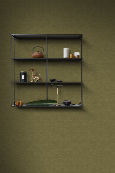 Origin Wallcoverings Tapete Leinen-Optik Ockergelb - 53 cm x 10.05 m - 347635