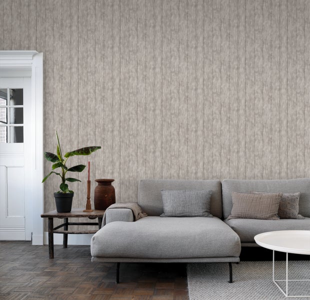 ESTAhome Tapete Holz-Optik Taupe - 53 cm x 10.05 m - 128010