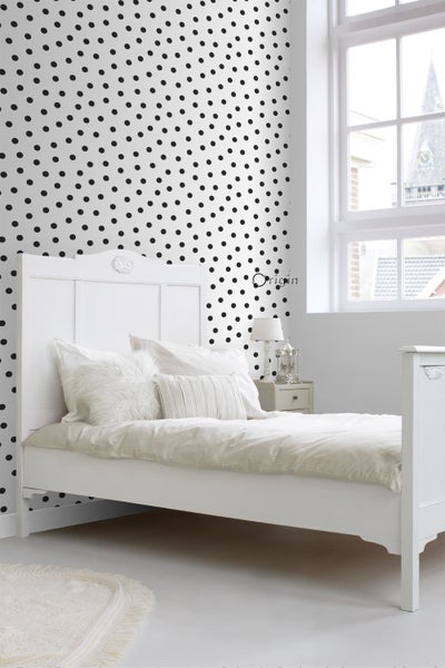 Origin Wallcoverings Tapete Punkte Schwarz-Weiß - 53 cm x 10.05 m - 347675