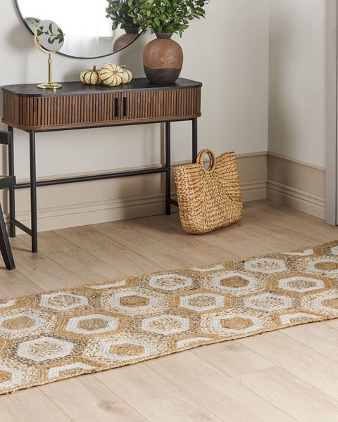Teppich BASOREN Beige 80 x 300 cm Jute