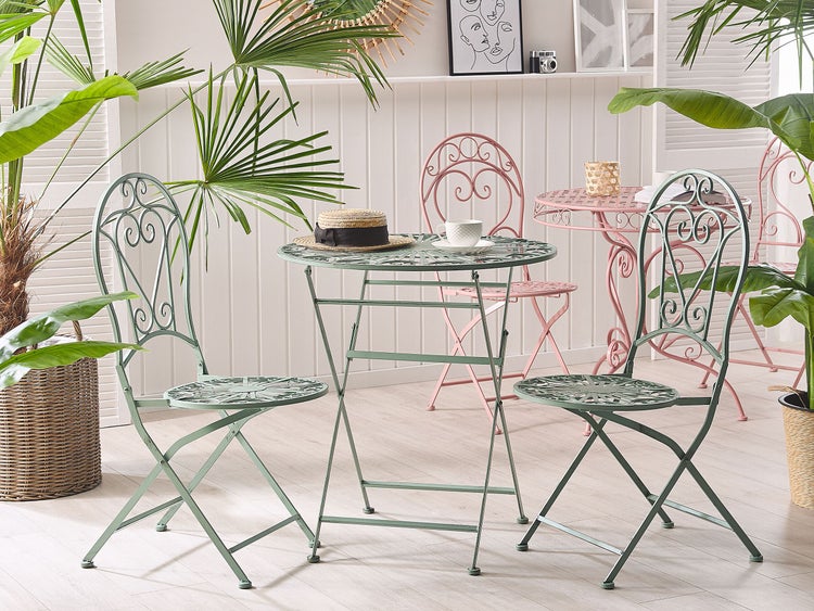 Outdoor Bistrotisch TRENTO 70 cm 70 cm Metall Hellgrün