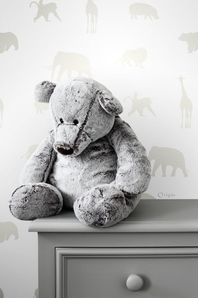 Origin Wallcoverings Tapete Tiere Weiß und Silber - 53 cm x 10.05 m - 347688