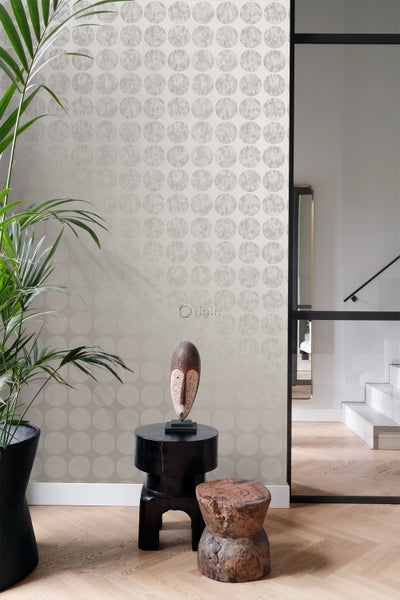 Origin Wallcoverings Tapete große verwitterte Kugeln Taupe - 53 cm x 10.05 m - 347608