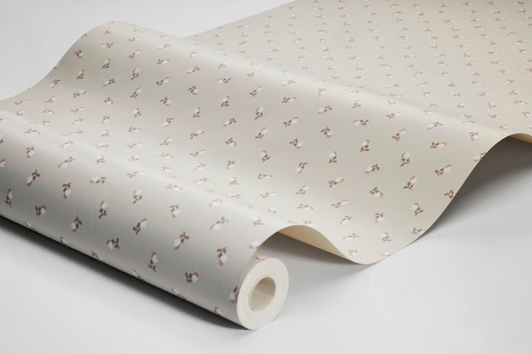 Borastapeter Tapete Blumen Taupe und Terrakotta - 53 cm x 10.05 m - 662644