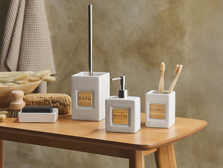 Badaccessoires Set 4-teilig KOUROU Keramik Beige